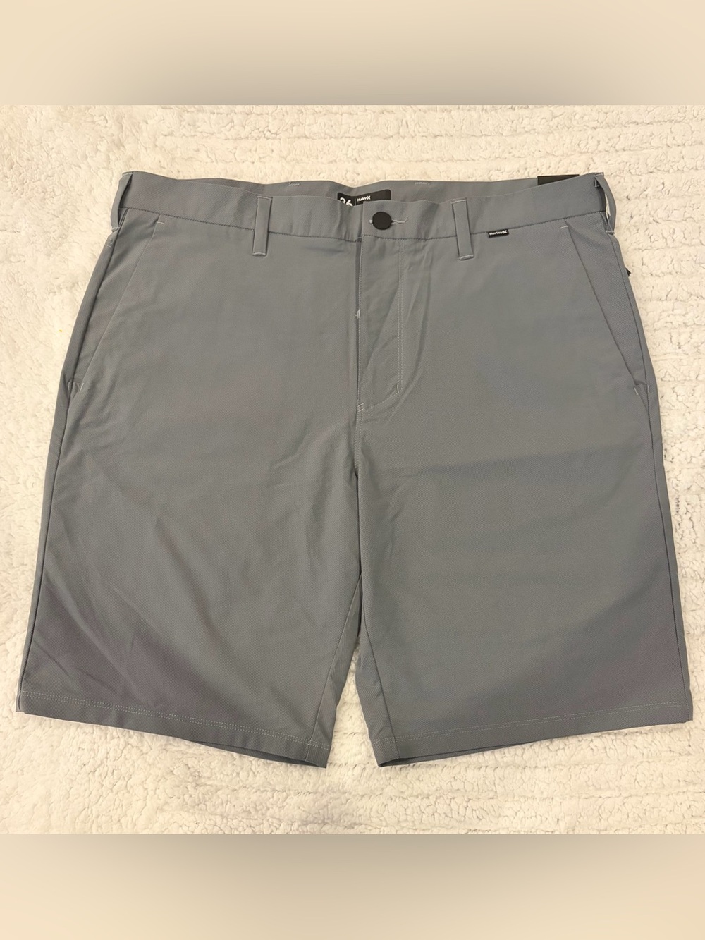 Hurley Men's Gray Flat-Front Performance Shorts